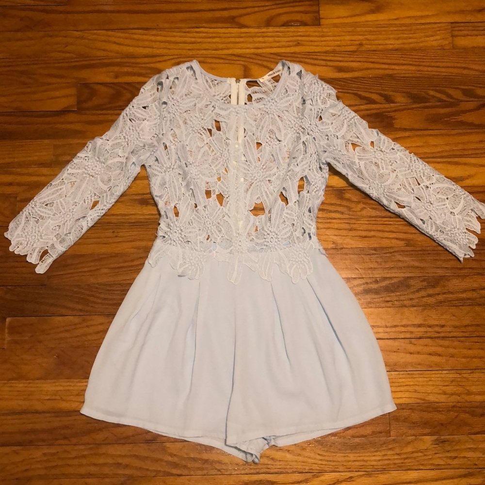 Mika & Gala Baby Blue Floral Romper